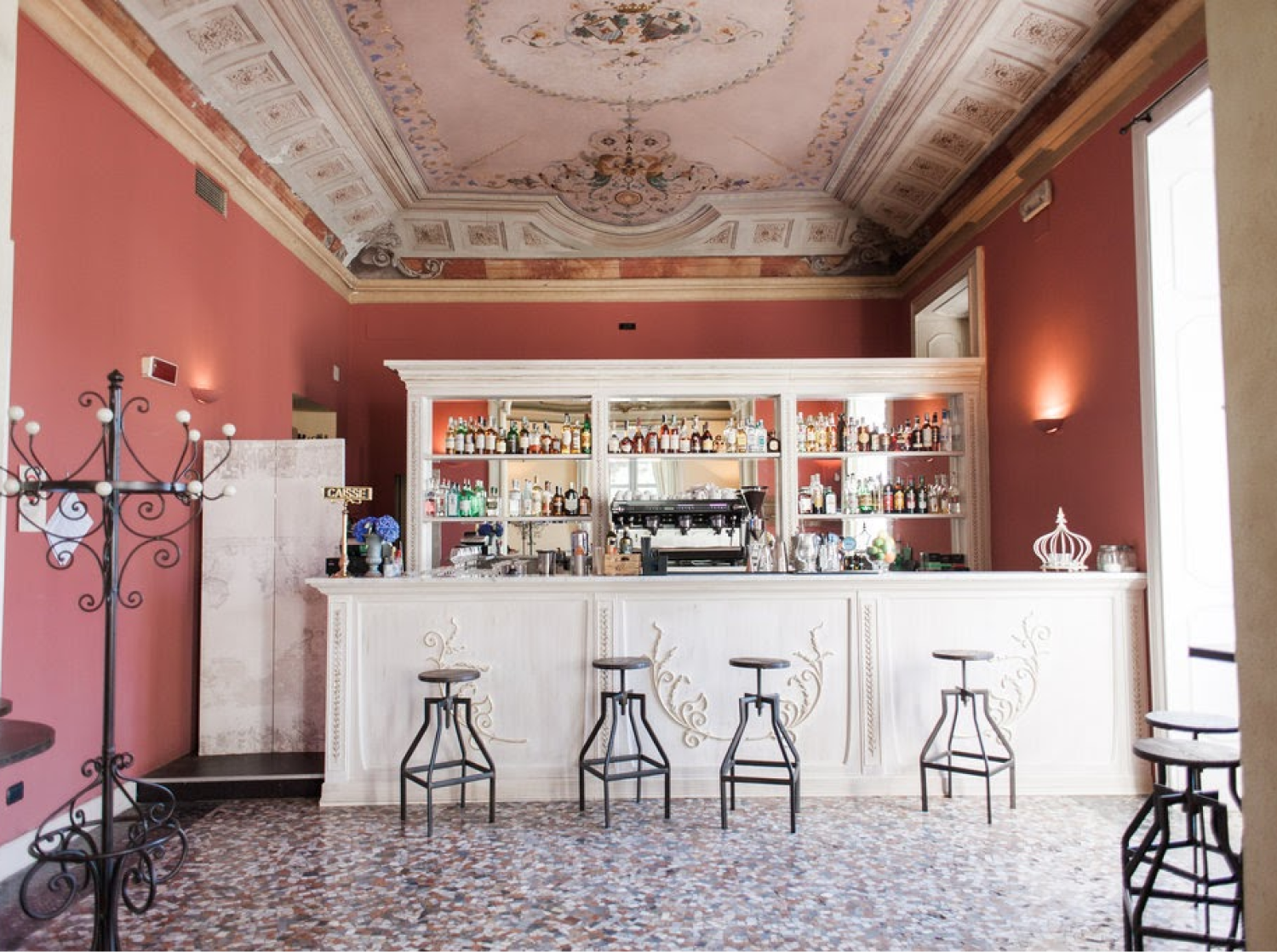 Recepção na estufa de vidro da Villa Geno